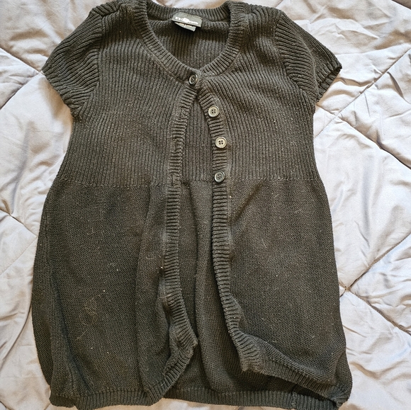 It's our time black button down short sleeve cardigan size Large - Picture 2 of 2